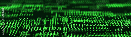 Abstract digital background. Science background. Big data digital code, data transmission and DNA biology transmission. Big data code matrix. 3D rendering.