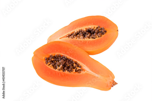 papaya isolated on white background