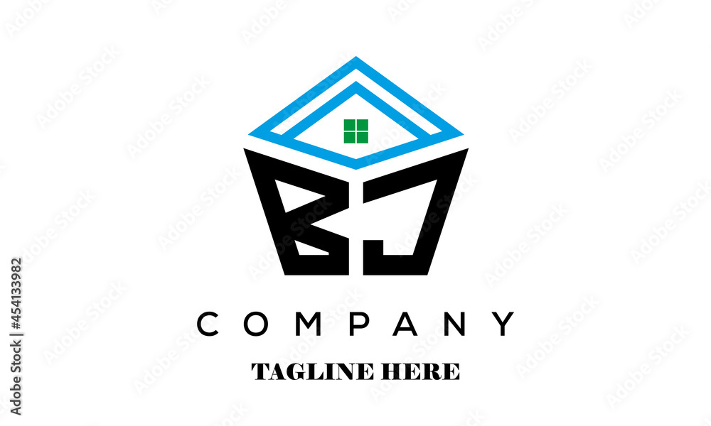 Fototapeta premium BJ real estate latter logo vector