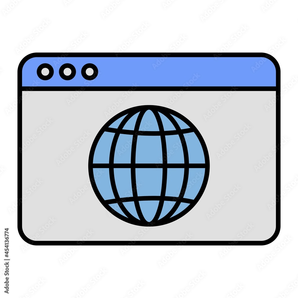 Vector Web Browser Filled Outline Icon Design Vector Web Browser Filled Outline Icon Design
