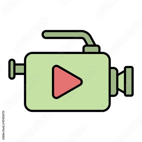 Vector Video Recoder Filled Outline Icon Design
