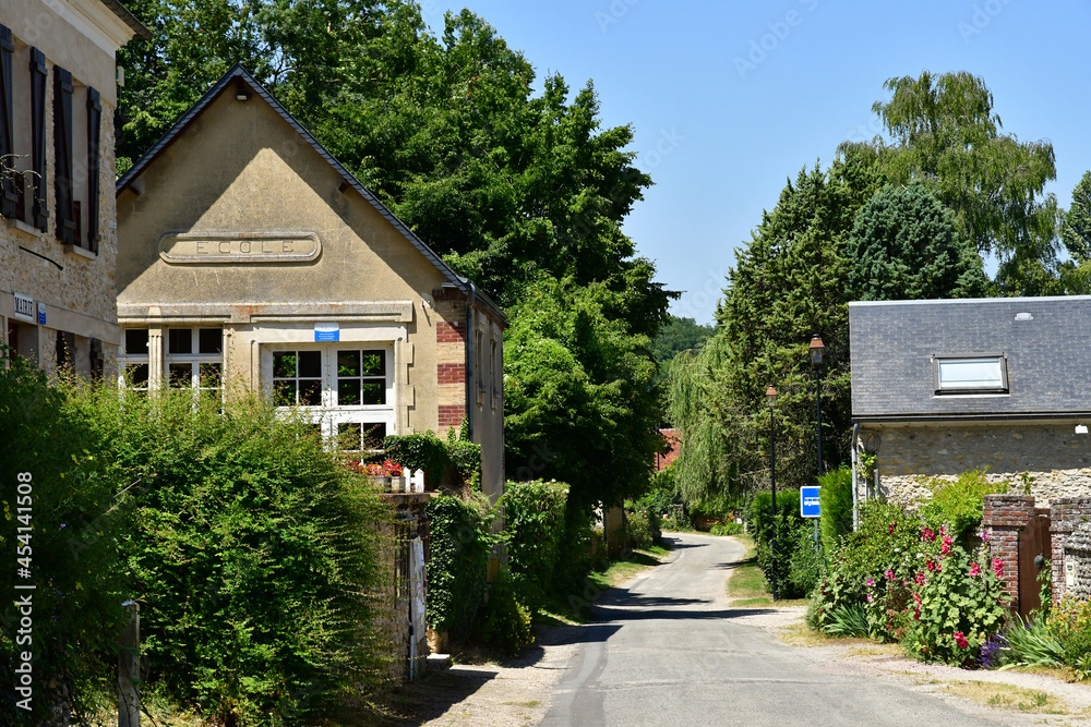 Dampsmesnil, Vexin sur Epte, France - june 19 2018 : picturesque village