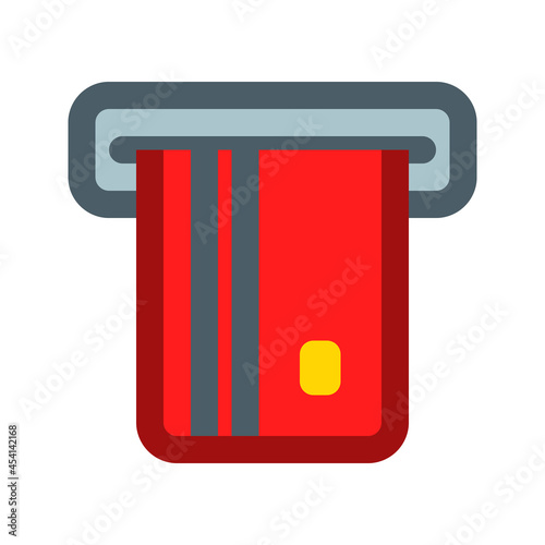 Illustration vector graphic icon of Insert Card. Filled Line Style Icon. Vector illustration isolated on white background. Perfect for website or application design.