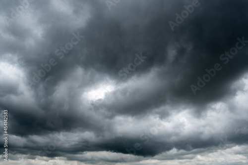 dark storm clouds with background,Dark clouds before a thunder-storm.