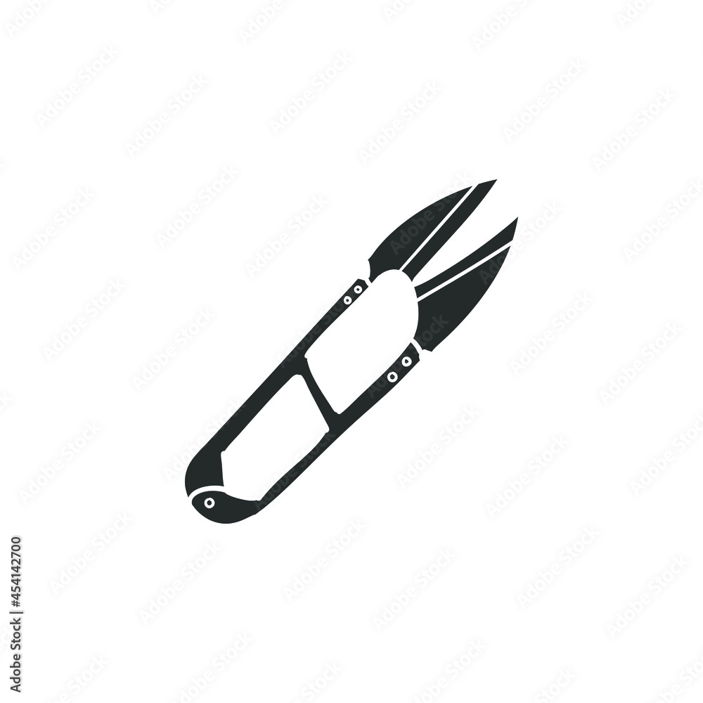 Sewing Scissors Icon Silhouette Illustration. Cut Object Vector Graphic Pictogram Symbol Clip Art. Doodle Sketch Black Sign.