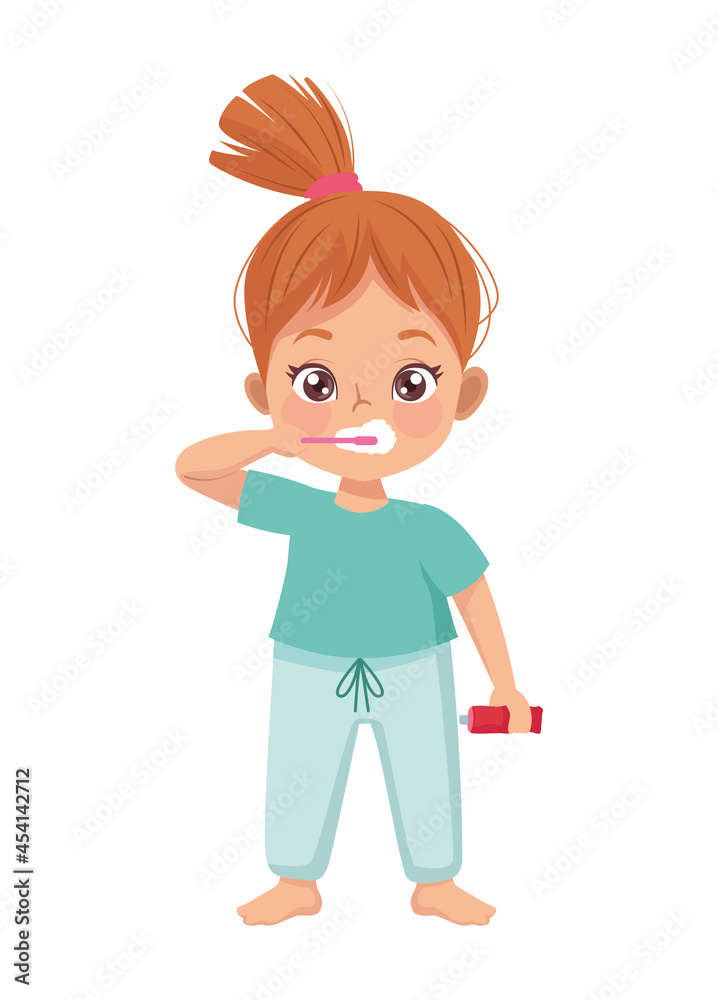 little girl brushing teeth little girl brushing teeth