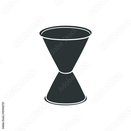 Shaker Measure Icon Silhouette Illustration. Bartender Tools Vector Graphic Pictogram Symbol Clip Art. Doodle Sketch Black Sign.
