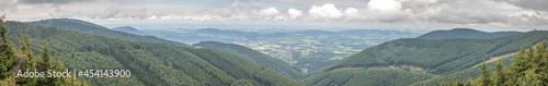 panoramic view from the Beskydy ridge to the valley / Czech Republic