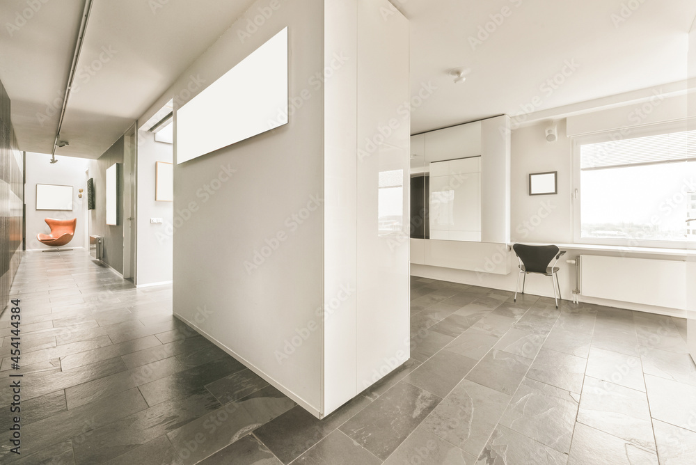 Loft style hallway with chairs Loft style hallway with chairs