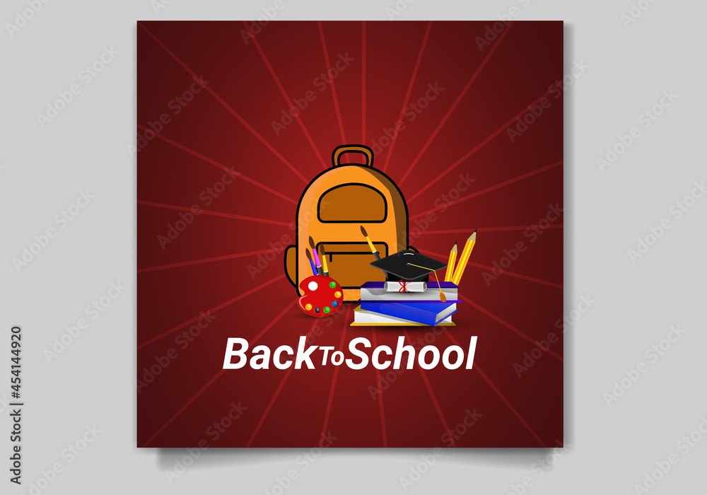 Naklejka premium Back to School Social Media Post Design