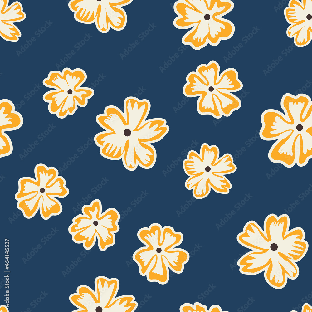 Abstract Elegant Flowers Pattern Minimal Shiny Design Seamless Trendy Fashion Colors Perfect for Fabric Print or Wrapping Paper