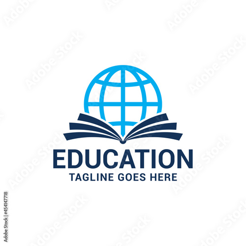 Education logo con vector template.