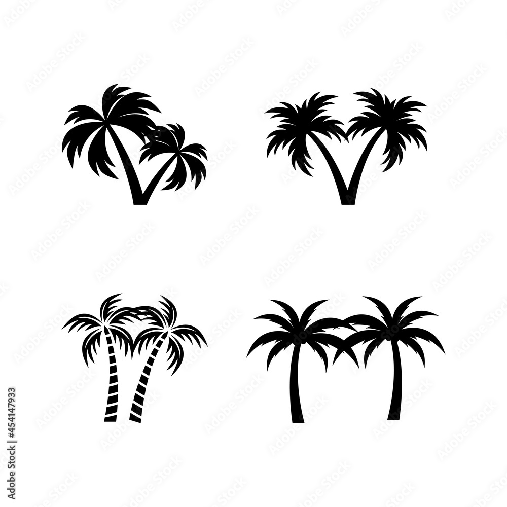 Vector logo design template with palm tree - abstract summer and vacation badge and emblem for holiday rentals, travel services, tropical spa and beauty studios.