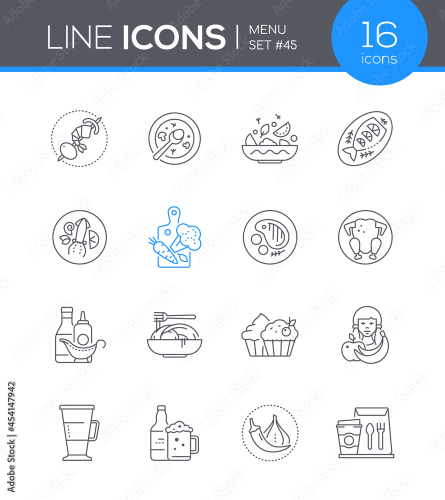 Menu - modern line design style icon set