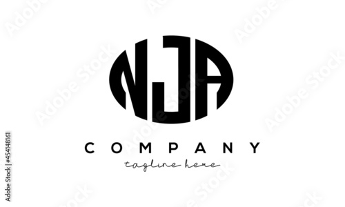 NJA three Letters creative circle logo design photo