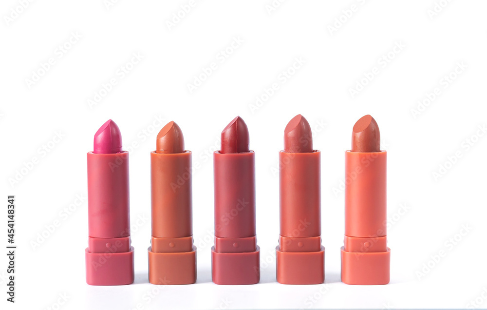 Set of lipstick palette isolated on white background Set of lipstick palette isolated on white background