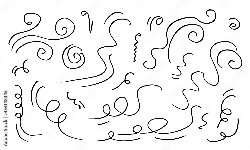 doodle wind illustration vector handrawn style isolated on white background.