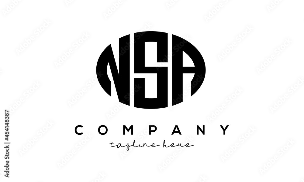 NSA three Letters creative circle logo design NSA three Letters creative circle logo design