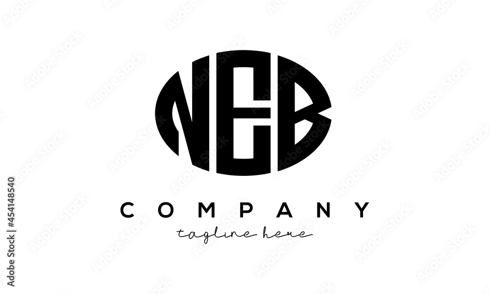 NEB three Letters creative circle logo design NEB three Letters creative circle logo design