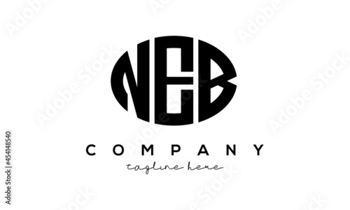 NEB three Letters creative circle logo design