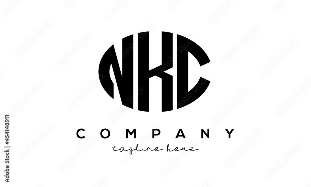 NKC three Letters creative circle logo design NKC three Letters creative circle logo design