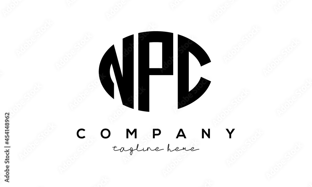 NPC three Letters creative circle logo design NPC three Letters creative circle logo design