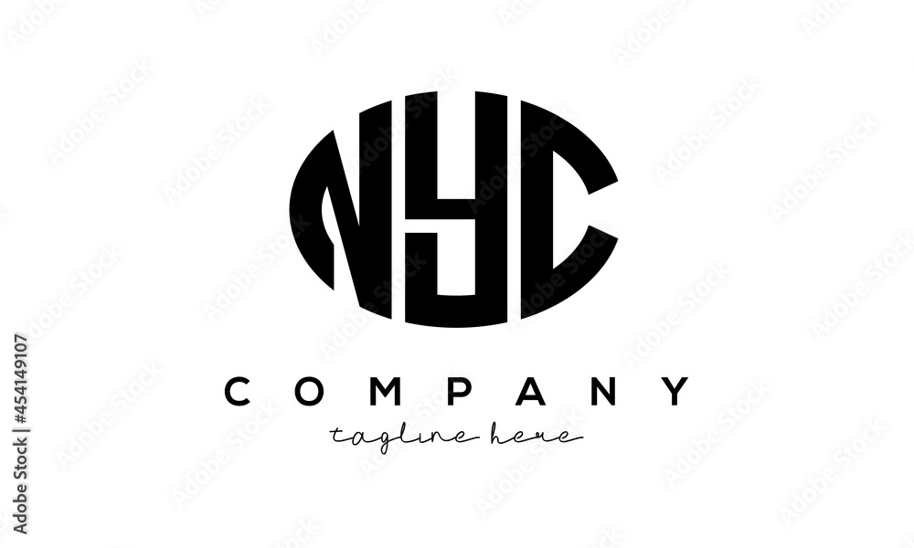 NYC three Letters creative circle logo design NYC three Letters creative circle logo design