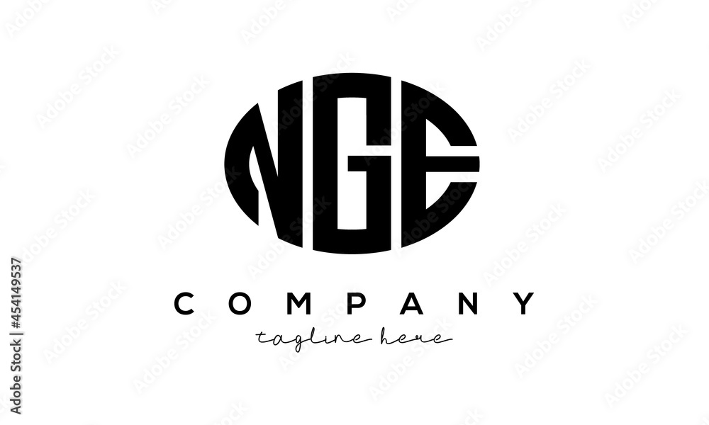 NGE three Letters creative circle logo design NGE three Letters creative circle logo design