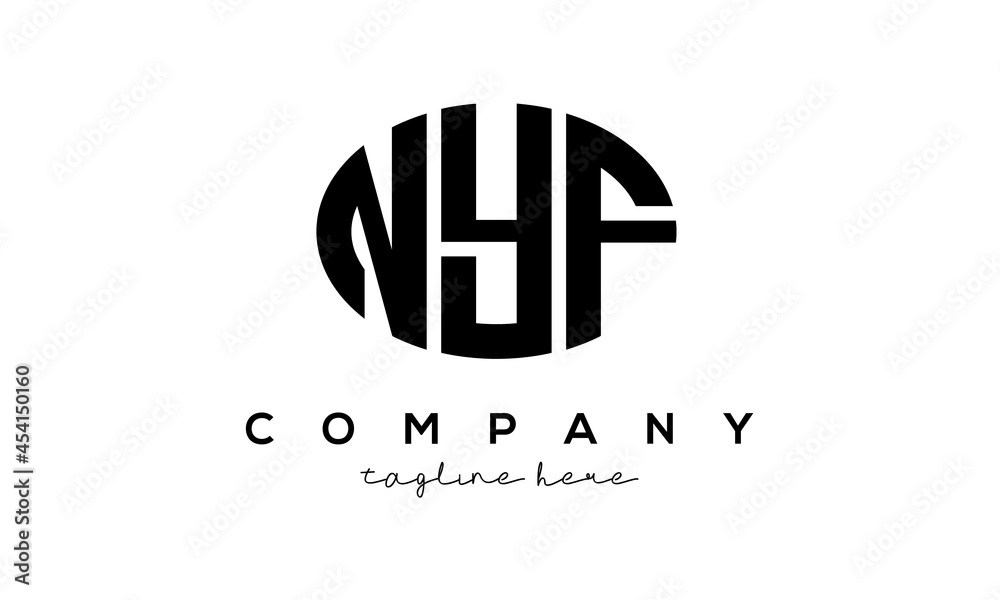NYF three Letters creative circle logo design NYF three Letters creative circle logo design