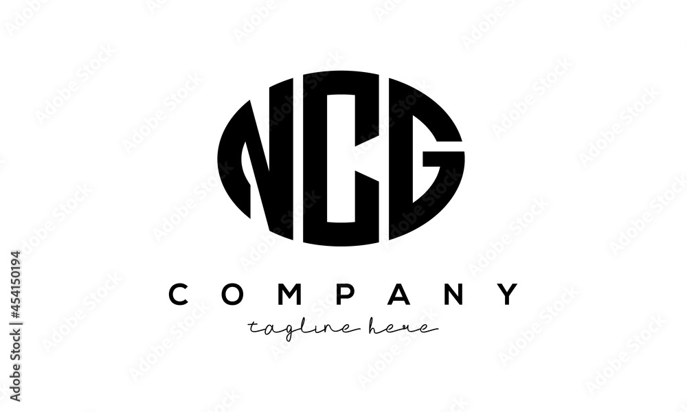NCG three Letters creative circle logo design NCG three Letters creative circle logo design