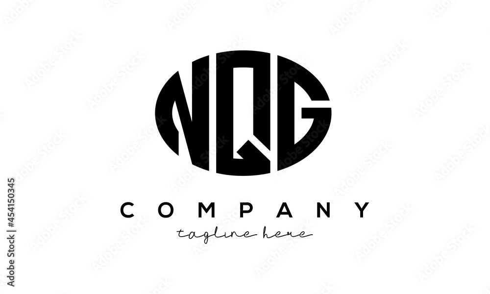 NQG three Letters creative circle logo design