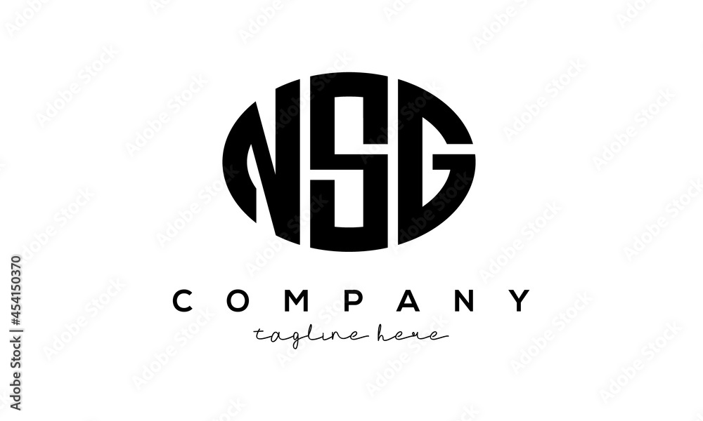 NSG three Letters creative circle logo design NSG three Letters creative circle logo design