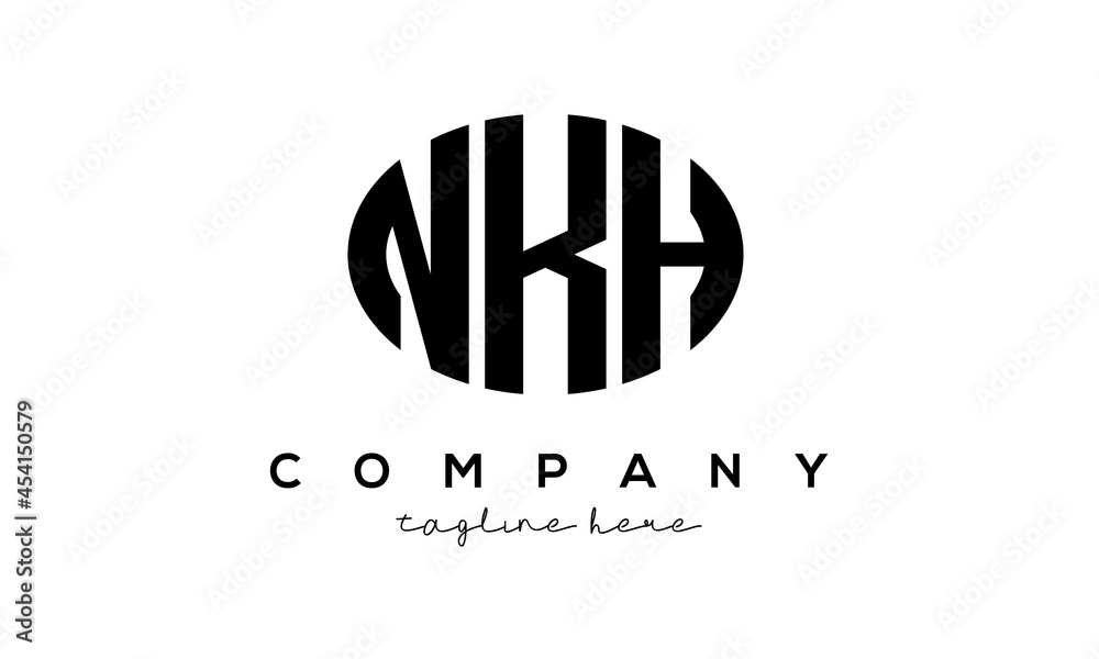 NKH three Letters creative circle logo design NKH three Letters creative circle logo design