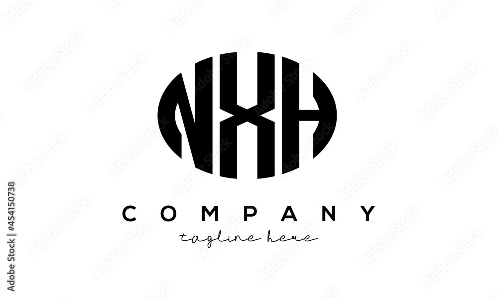 NXH three Letters creative circle logo design NXH three Letters creative circle logo design