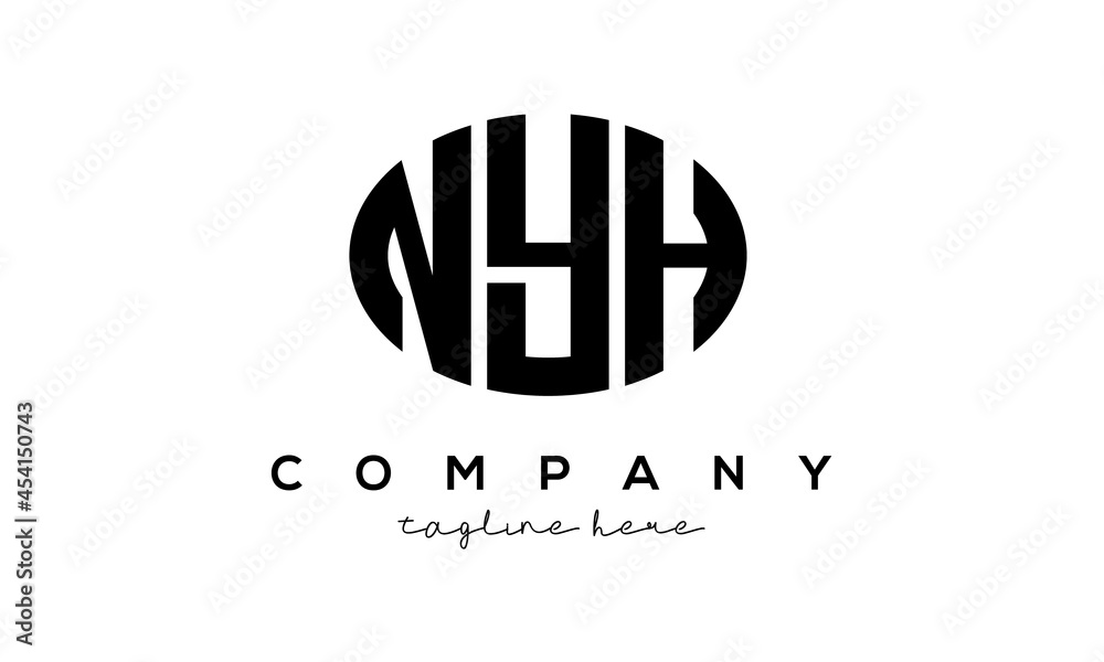 NYH three Letters creative circle logo design