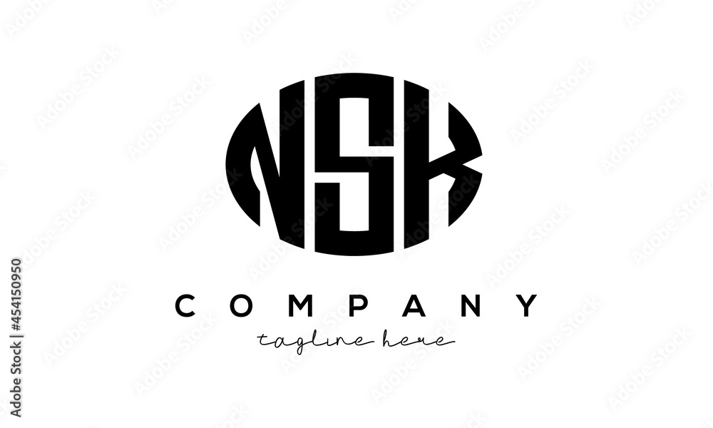 NSK three Letters creative circle logo design NSK three Letters creative circle logo design