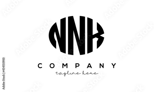 NNK three Letters creative circle logo design