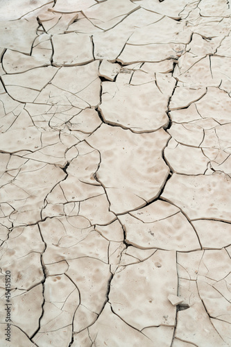 Background of arid terrain in desert on summer. Waterless soil.