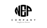 NEP three Letters creative circle logo design