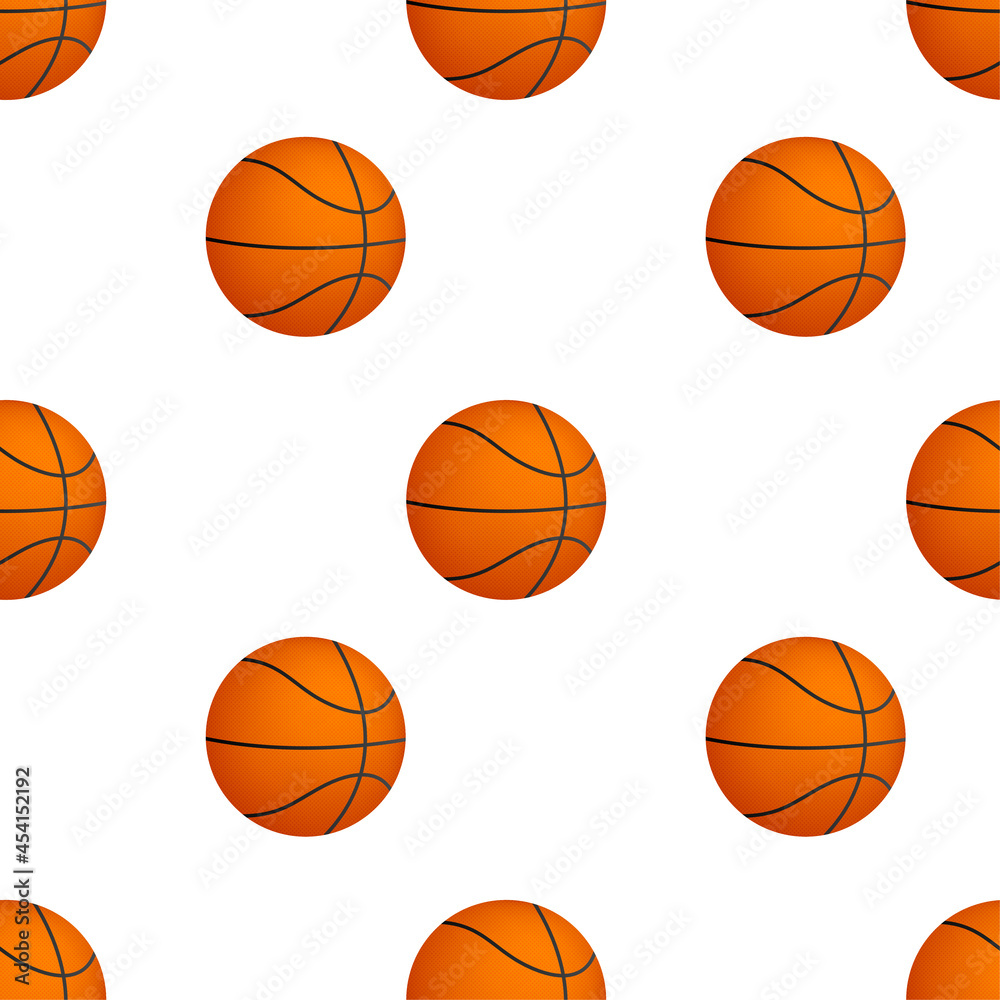 Basketball ball pattern on white background. Vector illustration.