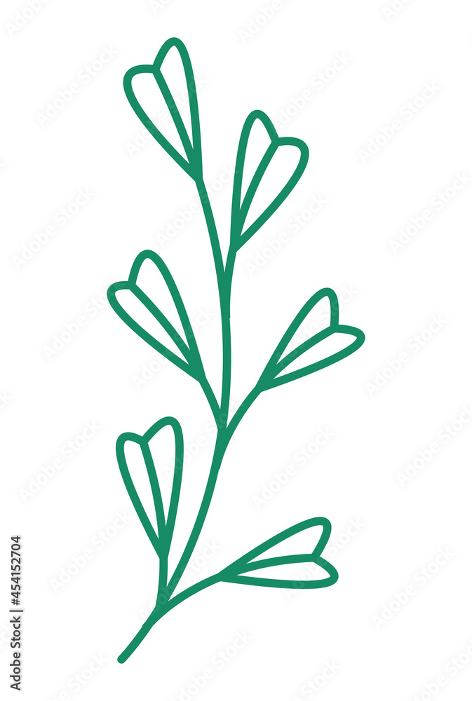 green branch with flowers green branch with flowers