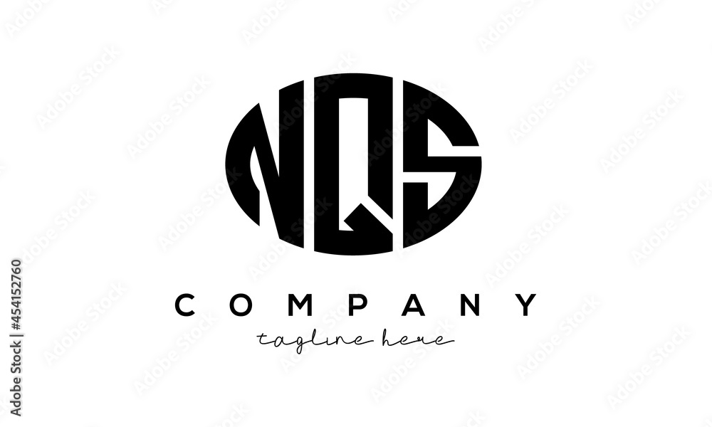 NQS three Letters creative circle logo design NQS three Letters creative circle logo design