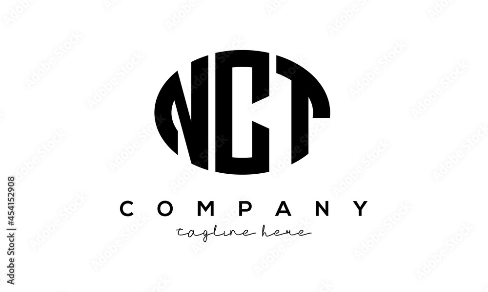 NCT three Letters creative circle logo design	