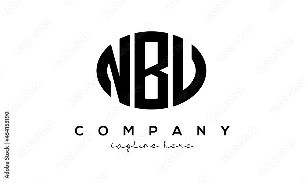 NBU three Letters creative circle logo design	