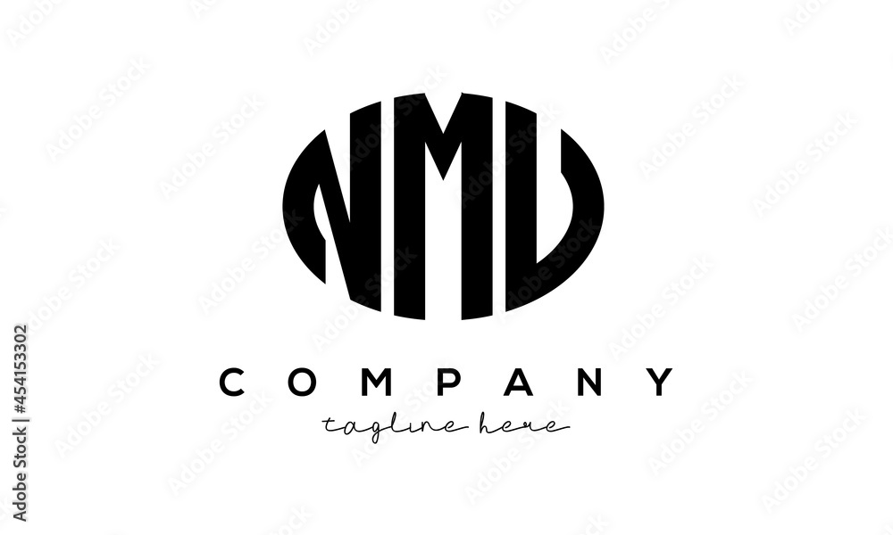 NMU three Letters creative circle logo design NMU three Letters creative circle logo design