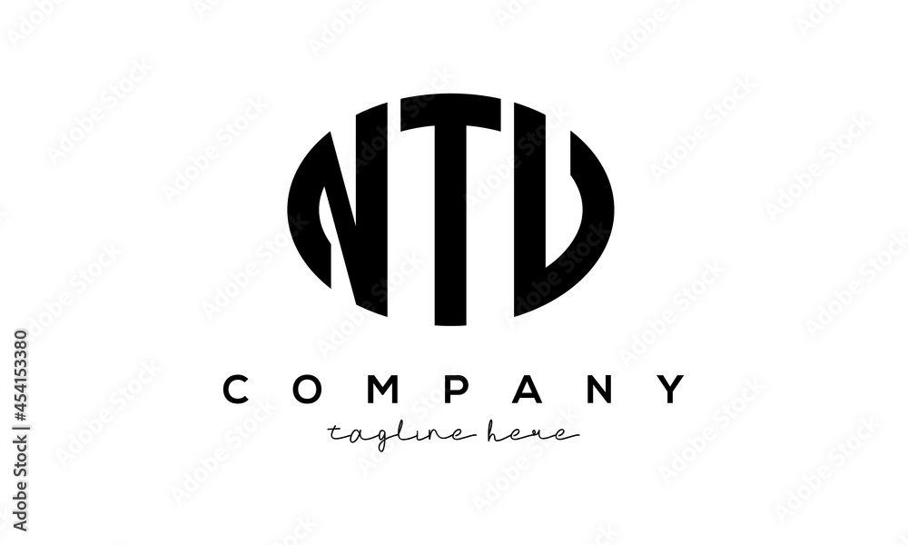 NTU three Letters creative circle logo design	
