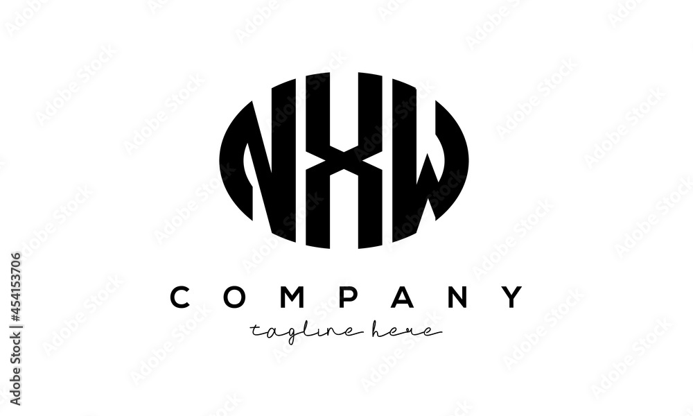 NXW three Letters creative circle logo design	