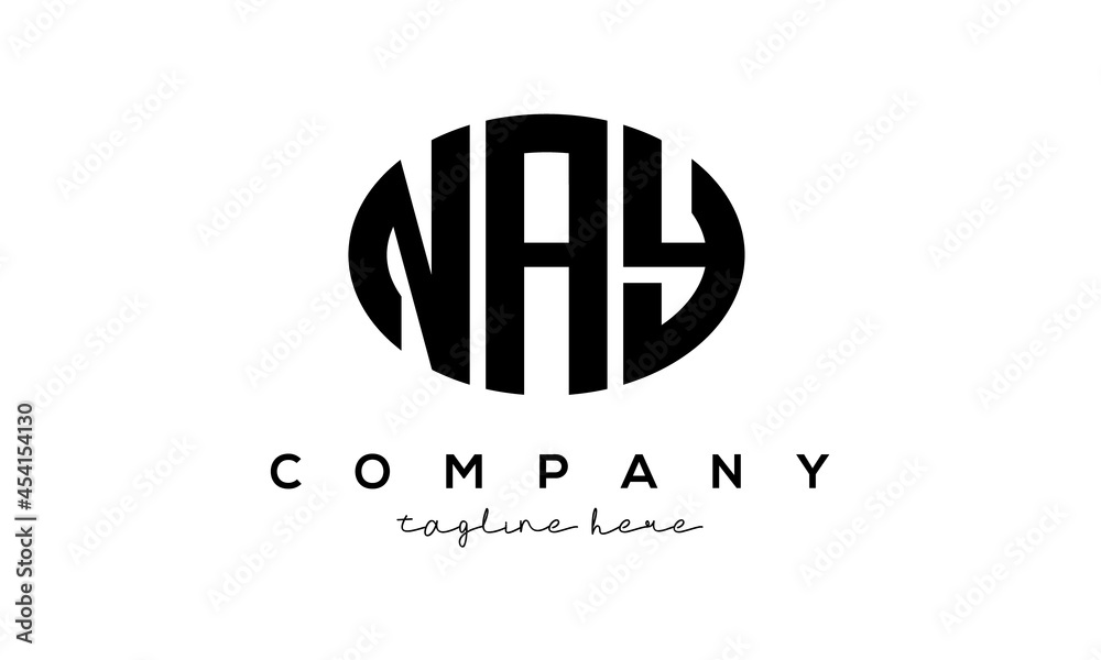 NAY three Letters creative circle logo design NAY three Letters creative circle logo design
