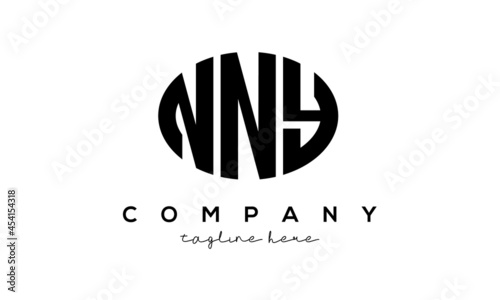 NNY three Letters creative circle logo design 