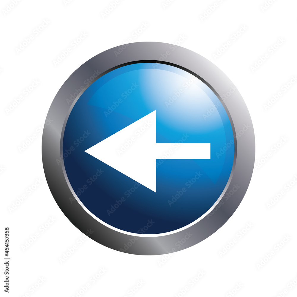 Simple left arrow icon and blue glossy circle for web button. Simple left arrow icon and blue glossy circle for web button.